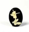 Cameo - Fairy Dancing - Ivory on Black - Med. Pair - Click Image to Close
