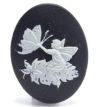 Cameo - Fairy w/Butterfly - Grey on Black - 30 x 40