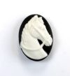 Cameo - Horse - White on Black - 30 x 40