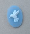 Cameo - Hummingbird White on Blue - Small Pair - Click Image to Close