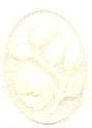 Cameo C-4 White Rose w/White Translucent Background Med. Pair
