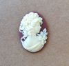 Cameo- Girl w/Flowers on Hair/Shoulder - Med. Pair IVR/CRN - Click Image to Close