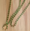#101 Rhinestone Chain Dk. Moss Green by the YARD - Click Image to Close