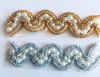 Shiny GoldSilver Braid with Pearl Strip down the center - 1 yard