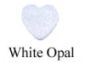 10mm Heart - White Opal 1 dz pkg