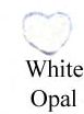 8mm Heart H12- White Opal 1 dz pkg