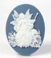 Cameo - Fairy Godmother - White on Royal Blue - Med. Pair - Click Image to Close