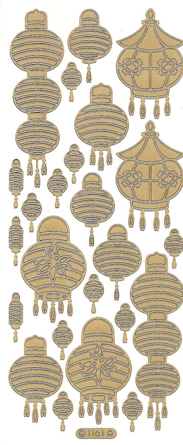 1161 Oriental Lanterns Gold - Click Image to Close
