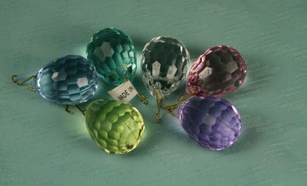 Set of 6 Faceted Acrylic Eggs - Click Image to Close