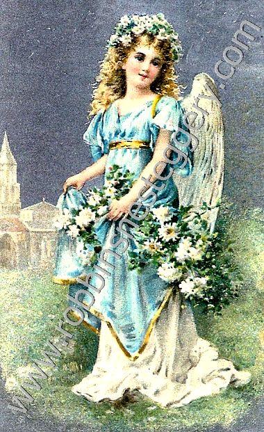 Angel with White Roses #127 - Click Image to Close