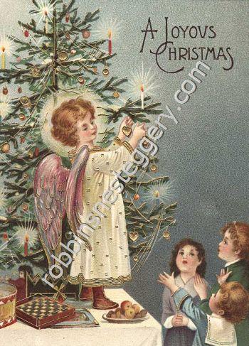 Angel On Table w/Tree #77 - Click Image to Close