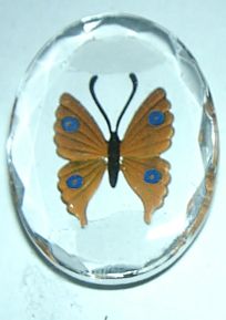 Cameo- Intaglio Orange Butterfly w/Clear Background - Click Image to Close
