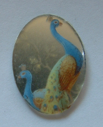 Mirrored Peacock Cameo 18x25 - Click Image to Close