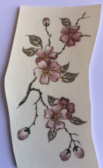 Cherry Blossoms Decal 2-1/2" x 1-1/4" - Click Image to Close