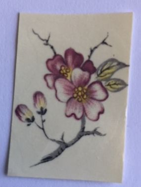 Cherry Blossoms Small Decal 1-1/4" x 1" Set of 5 - Click Image to Close