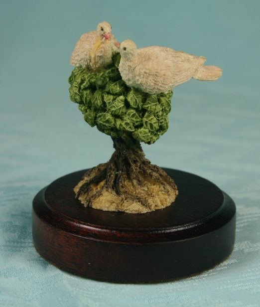 Lovebirds in Tree - Fine Porcelain - Click Image to Close