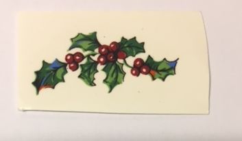 Holly #02 Decal 3/8" x 1" pack of 3 - Click Image to Close