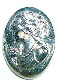Cameo- Oval Iridescent Lady 13/8 - Click Image to Close