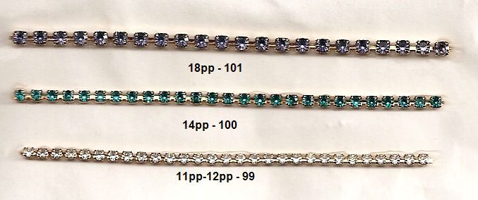#101 Rhinestone Chain Topaz by the YARD - Click Image to Close