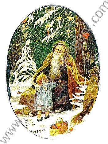 Santa with Angel in Woods #101 - Click Image to Close