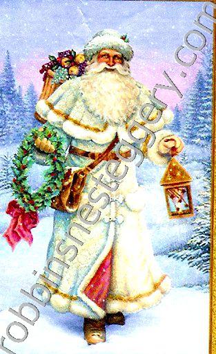 White Santa with Wreath #50 - Click Image to Close