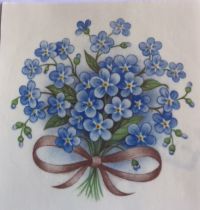 Forget Me Nots Bouquet Decal 2" x 2"