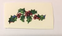 Holly #02 Decal 3/8" x 1" pack of 3