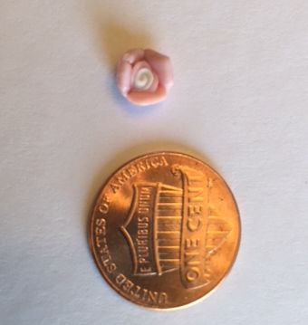 Tiny Porcelain Rose 1/4" - Pink - 1 dozen - Click Image to Close