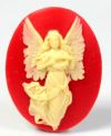 Cameo - Fairy w/Wreath - Ivory on Red - 30 x 40