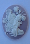 Cameo -Fairy w/ Lavender Background - Med. Pair