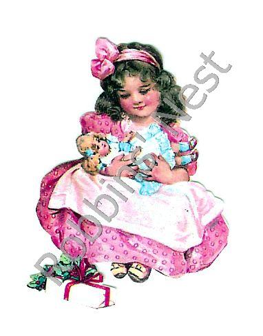 Girl in Pink Dress with Doll #25 - Click Image to Close