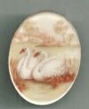 Glass Mirrored Swans Cameo - Large